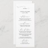 Ingetogen Elegantie Bruiloft Menu (Voorkant / Achterkant)