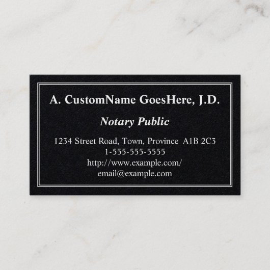 Ingetogen en Basis Notaris Openbaar Visitekaartje (Voorkant)