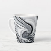 ingetogen inkt wervelt marmer - tijdloze elegantie latte mok (Linkerhoek)