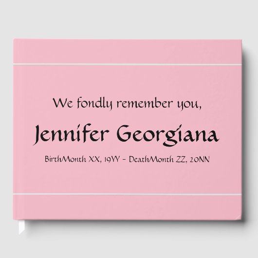 ingetogen, minimalistisch begrafenisgastenboek gastenboek (Voorkant)