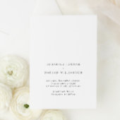 Ingetogen minimalistische zwart-wit bruiloft kaart