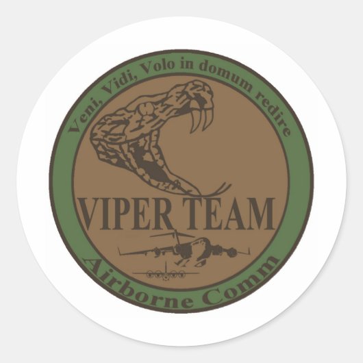 ingetogen Viper Team Patch Ronde Sticker (Voorkant)
