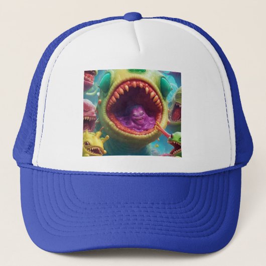 Ingevallen in Style Weirdo Alien Invasion Trucker Pet (Voorkant)