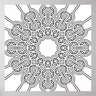 Ingevlochten Bloemblad Lus Mandala Patroon Kunston Poster