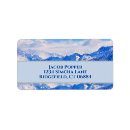 Ingevroren adreslabel van bergen etiket