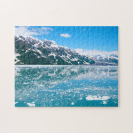 Ingevroren blauw meerlandschap legpuzzel