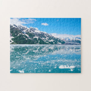Ingevroren blauw meerlandschap legpuzzel