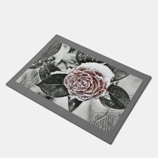 Ingevroren Rozen trekportier Deurmat (Schuin)