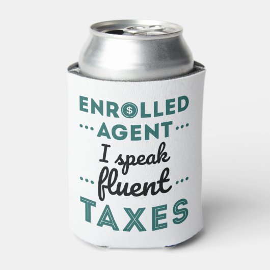 Ingewalste Agent I spreekt Fluent Taxes Blikjeskoeler (Blikje Voorkant)