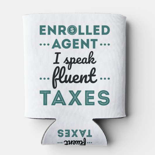 Ingewalste Agent I spreekt Fluent Taxes Blikjeskoeler (Achterkant)