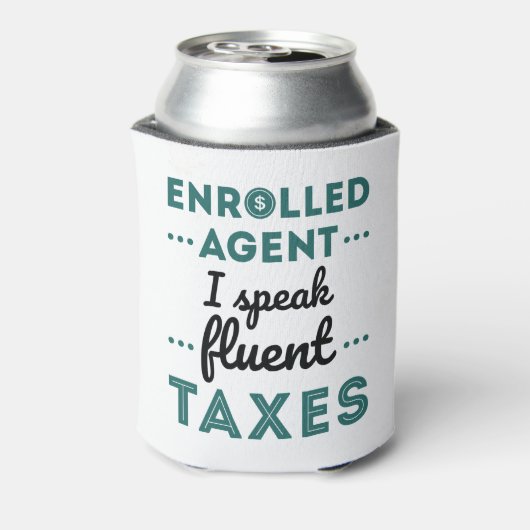 Ingewalste Agent I spreekt Fluent Taxes Blikjeskoeler (Blikje Achterkant)