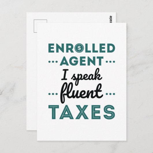 Ingewalste Agent I spreekt Fluent Taxes Briefkaart (Voorkant / Achterkant)