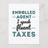 Ingewalste Agent I spreekt Fluent Taxes Briefkaart (Voorkant)