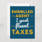 Ingewalste Agent I spreekt Fluent Taxes Briefkaart (Voorkant / Achterkant)