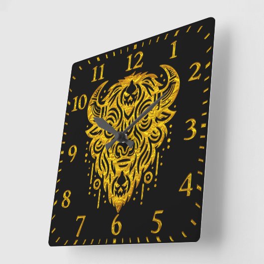 Ingewikkeld bizonontwerp met tribale elementen vierkante klok (Hoek)