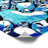 Ingewikkeld Blauw Abstract Patroon Poster (Hoek)