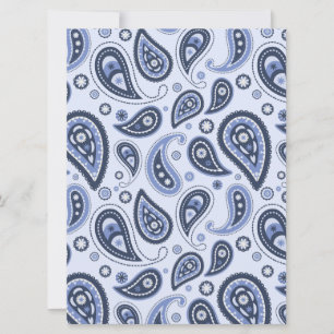 Ingewikkeld Blauw Bloemmotief Paisley Print Ontwer Feestdagenkaart