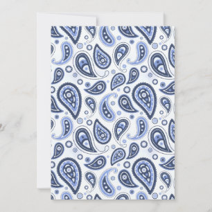 Ingewikkeld Blauw Bloemmotief Paisley Print Ontwer Kaart