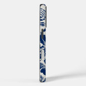 Ingewikkeld blauw bloempatroon op lichte achtergro Case-Mate iPhone case (Achterkant / Rechts)