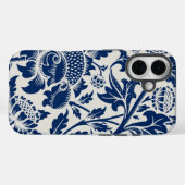 Ingewikkeld blauw bloempatroon op lichte achtergro Case-Mate iPhone case (Achterkant (horizontaal))