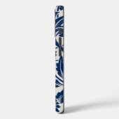 Ingewikkeld blauw bloempatroon op lichte achtergro Case-Mate iPhone case (Achterkant / Links)