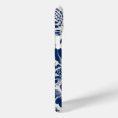 Ingewikkeld blauw bloempatroon op lichte achtergro Case-Mate iPhone case (Achterkant / Rechts)