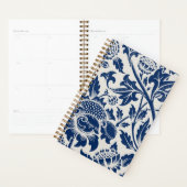 Ingewikkeld blauw bloempatroon op lichte achtergro planner (Display)