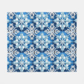 Ingewikkeld blauw sneeuwvlokontwerp fleece deken (Voorkant (Horizontaal))