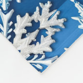 Ingewikkeld blauw sneeuwvlokontwerp fleece deken (Hoek)