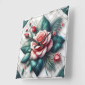 Ingewikkeld Bloemen Tegel Mozaïek Kunstwerk Vierkante Klok (Hoek)