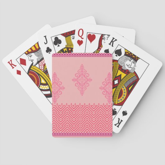 Ingewikkeld bloemenpatroon pokerkaarten (Achterkant)