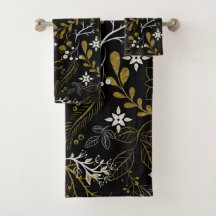 Ingewikkeld bloemmotief met goud en wit