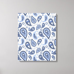 Ingewikkeld bloemmotief met paisleyprintontwerp canvas afdruk