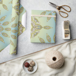 Ingewikkeld bloemmotief met symmetrische bladeren cadeaupapier