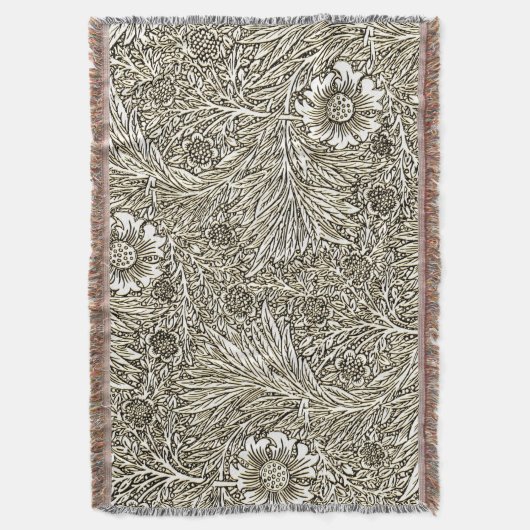 Ingewikkeld bloemontwerp in bruin en wit deken (Voorkant Verticaal)