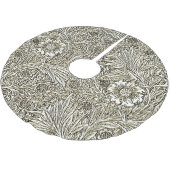 Ingewikkeld bloemontwerp in bruin en wit kerstboom rok (Gekanteld)