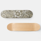 Ingewikkeld bloemontwerp in bruin en wit persoonlijk skateboard (Horizontaal)