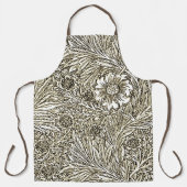 Ingewikkeld bloemontwerp in bruin en wit schort (Voorkant)