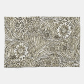 Ingewikkeld bloemontwerp in bruin en wit theedoek (Horizontaal)