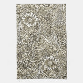 Ingewikkeld bloemontwerp in bruin en wit theedoek (Verticaal)