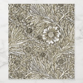 Ingewikkeld bloemontwerp in bruin en wit wijn etiket (Enkel label)