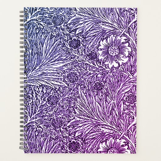Ingewikkeld bloemontwerp in Paarse tinten en wit Planner (Voorkant)