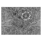 Ingewikkeld bloemontwerp in zwart-wit glas snijplank (Voorkant)