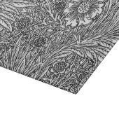Ingewikkeld bloemontwerp in zwart-wit glas snijplank (Hoek)