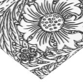 Ingewikkeld bloemontwerp in zwart-wit korte tafelloper (Hoek)