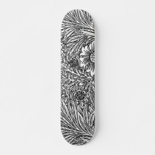 Ingewikkeld bloemontwerp in zwart-wit persoonlijk skateboard