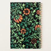 Ingewikkeld bloempatroon met groene bladeren planner (Achterkant)