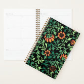 Ingewikkeld bloempatroon met groene bladeren planner (Display)