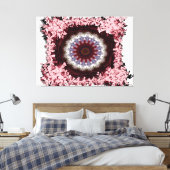 Ingewikkeld bloemrijk mandala-ontwerp canvas afdruk (Insitu (Slaapkamer))