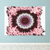 Ingewikkeld bloemrijk mandala-ontwerp canvas afdruk (Insitu (Houten vloer))